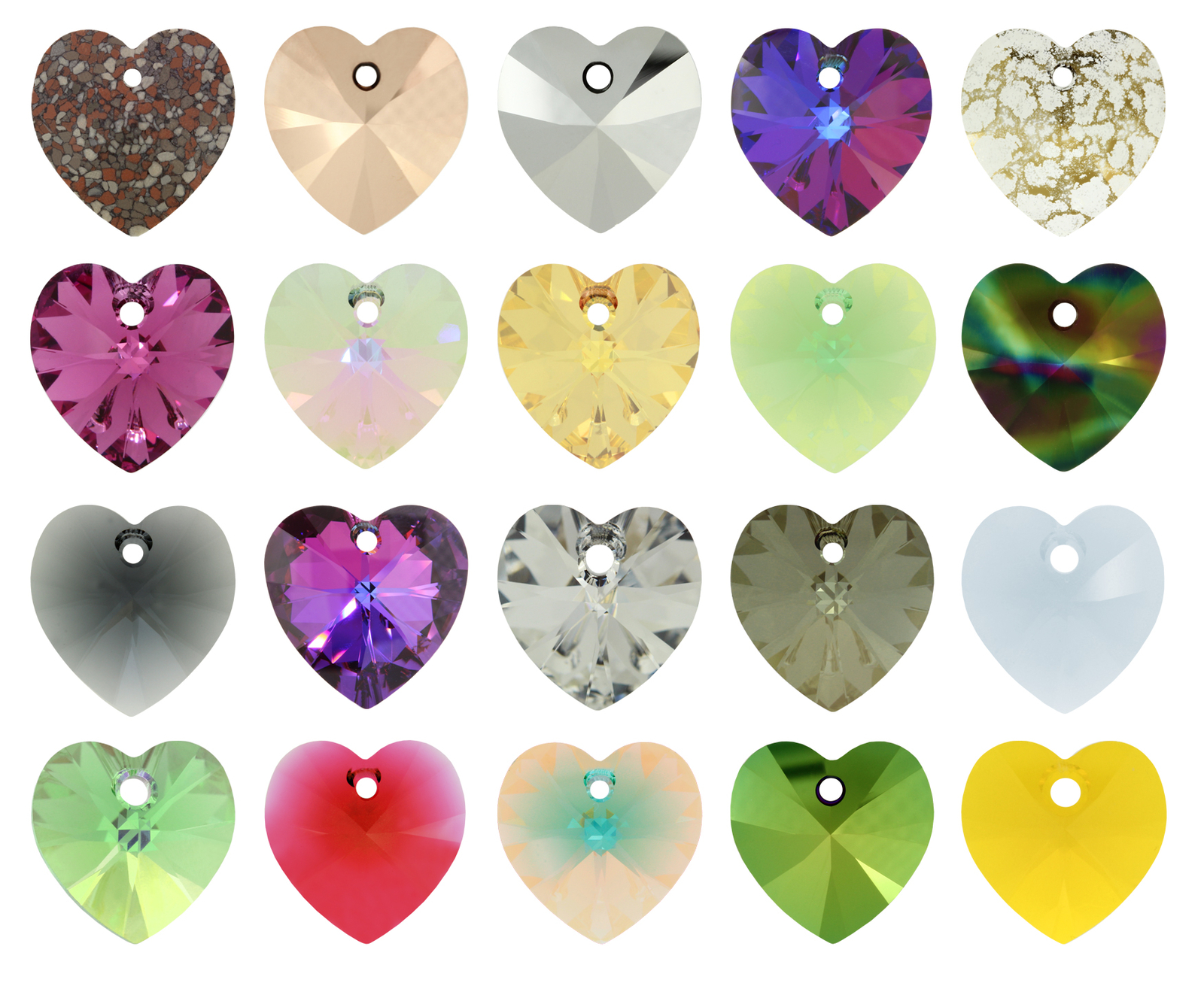 Superior PRIMERO 6228 Crystal Heart Pendants * More Colors & All Sizes