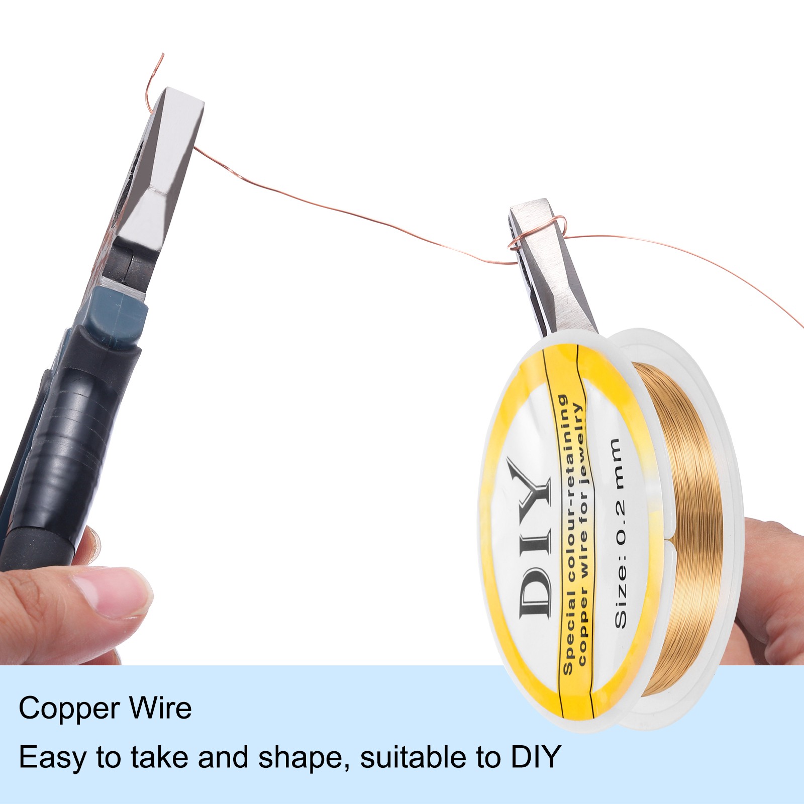 1pcs 0.2mm Craft Wire Beading Copper Wire for Jewelry Making Supply(Bright Gold)