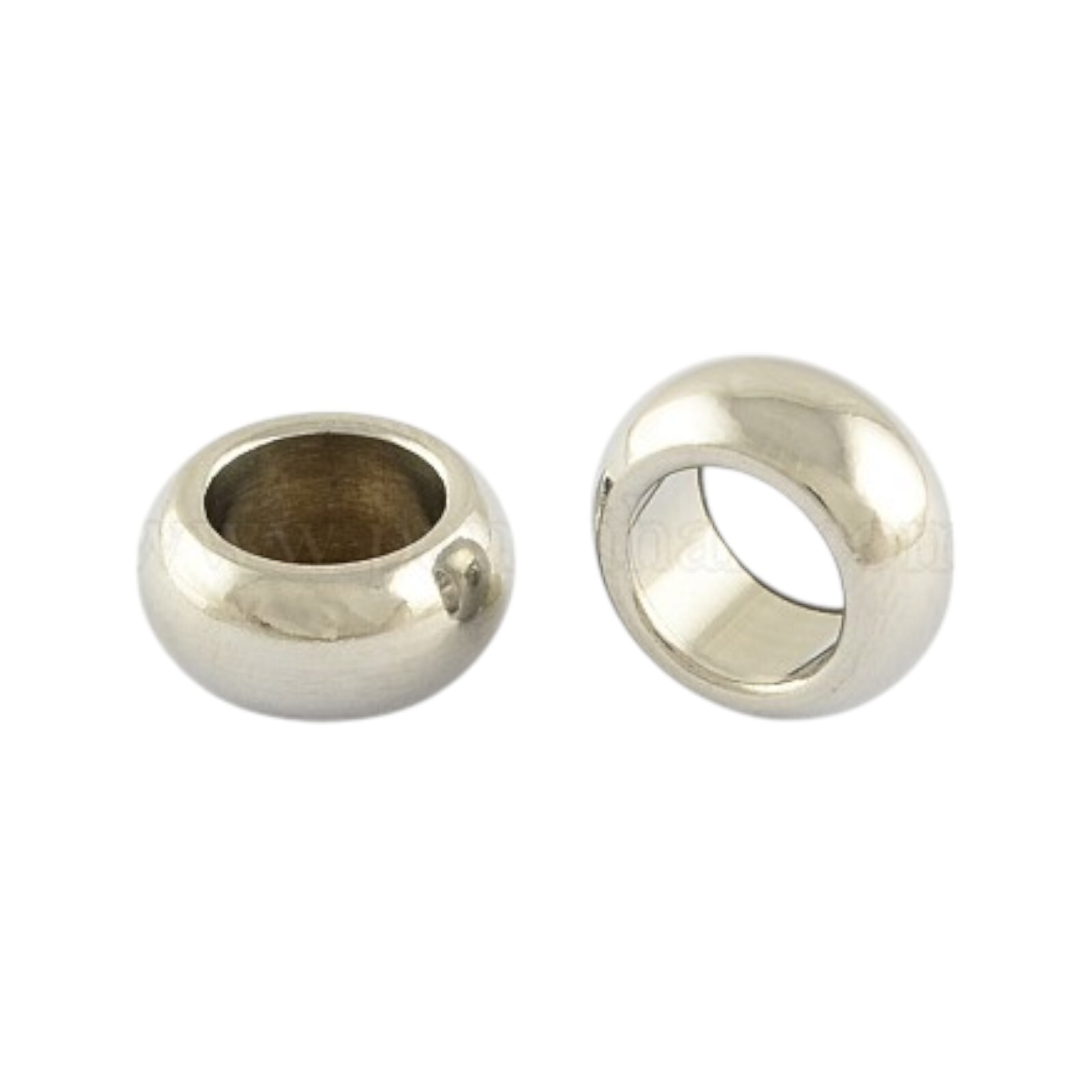 Stainless Steel Rhondelle bead spacer 7mm hole 11X5mm steel color 10 pc