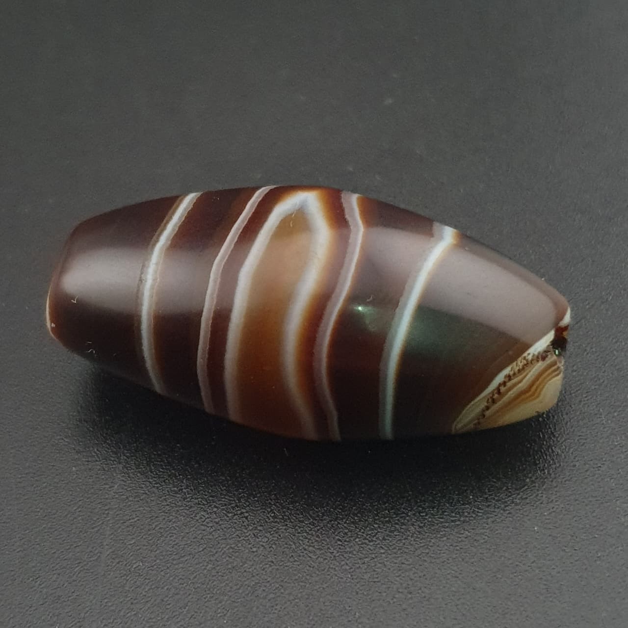 Antique Middle Eastern Natural Eye Agate Bead Amulet 31mm | Protective Talisman