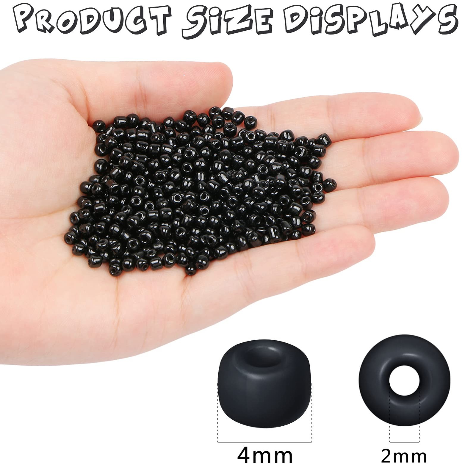2200Pcs Glass Seed Beads Bulk, 4Mm 6/0 Pony Beads Bulk for Jewelry Making Mini S