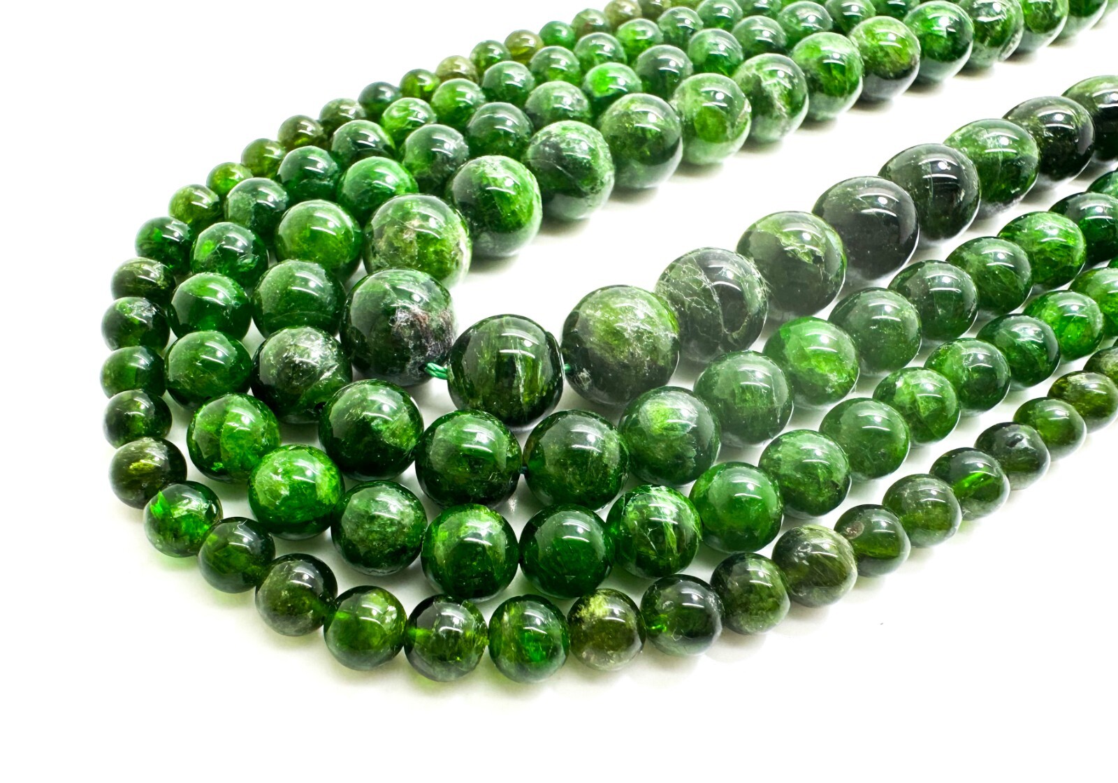 Genuine Natural AAA Chrome Diopside Green Smooth Polished Gemstone Bead – RN154