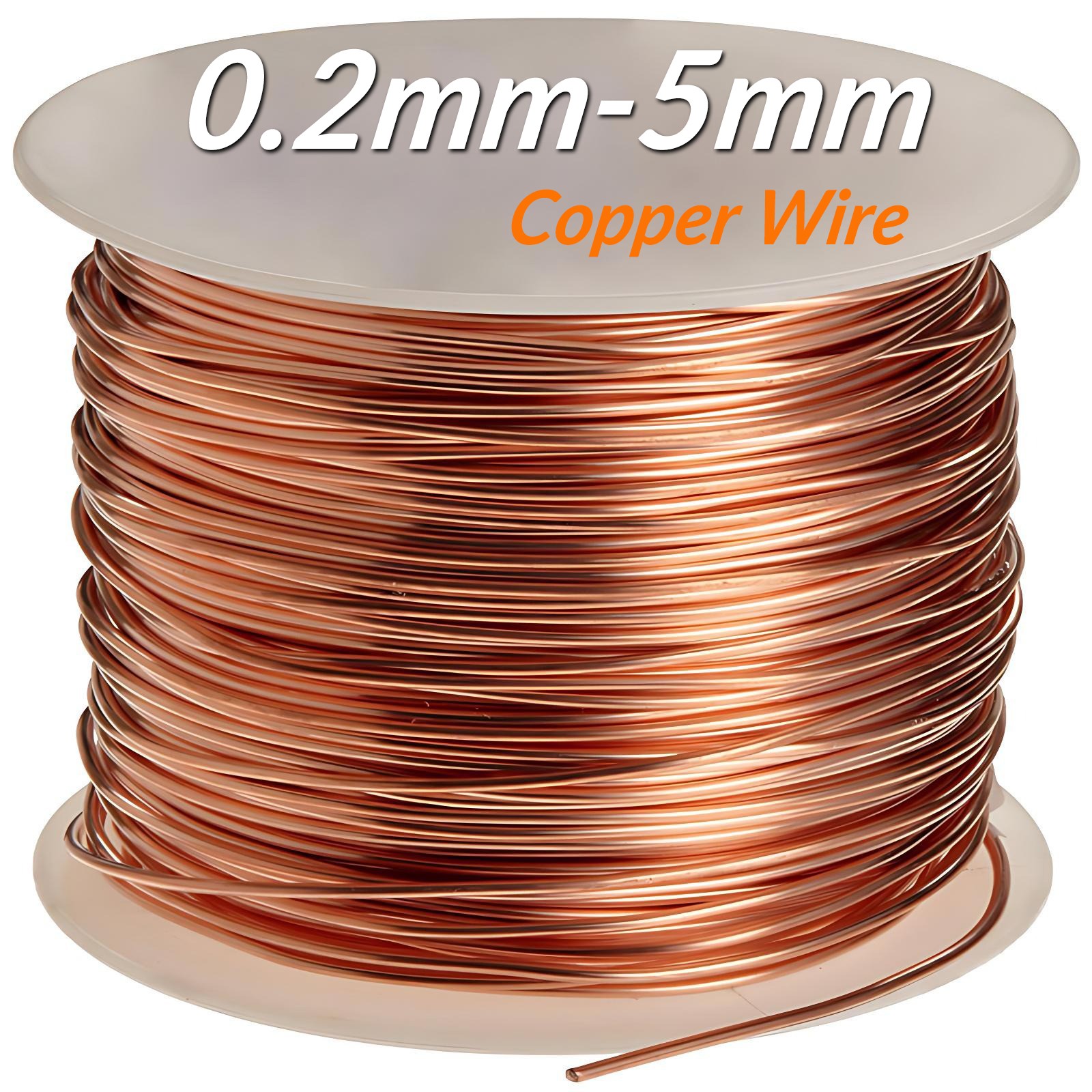 Copper Wire Round 99.9% Solid Bare 0.2mm 0.3mm 0.4mm 0.5mm 0.6mm 0.8mm 1mm – 5mm