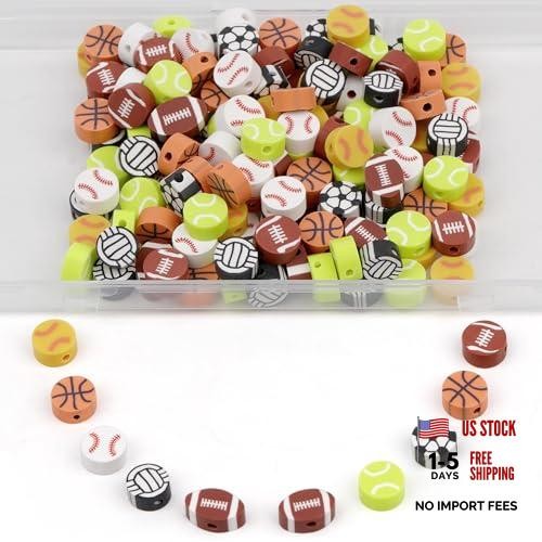 180 Pcs Sports Ball Polymer Clay Beads for Friendship 180 Pcs Colorful Balls