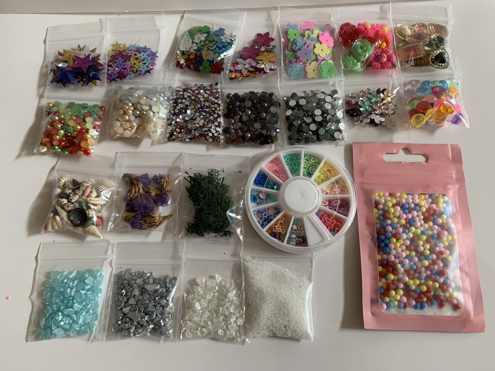 Bulk Resin Craft Accessories Bead Soup / and Art-Deco Fill-ins Huge Lot 22+ Bags