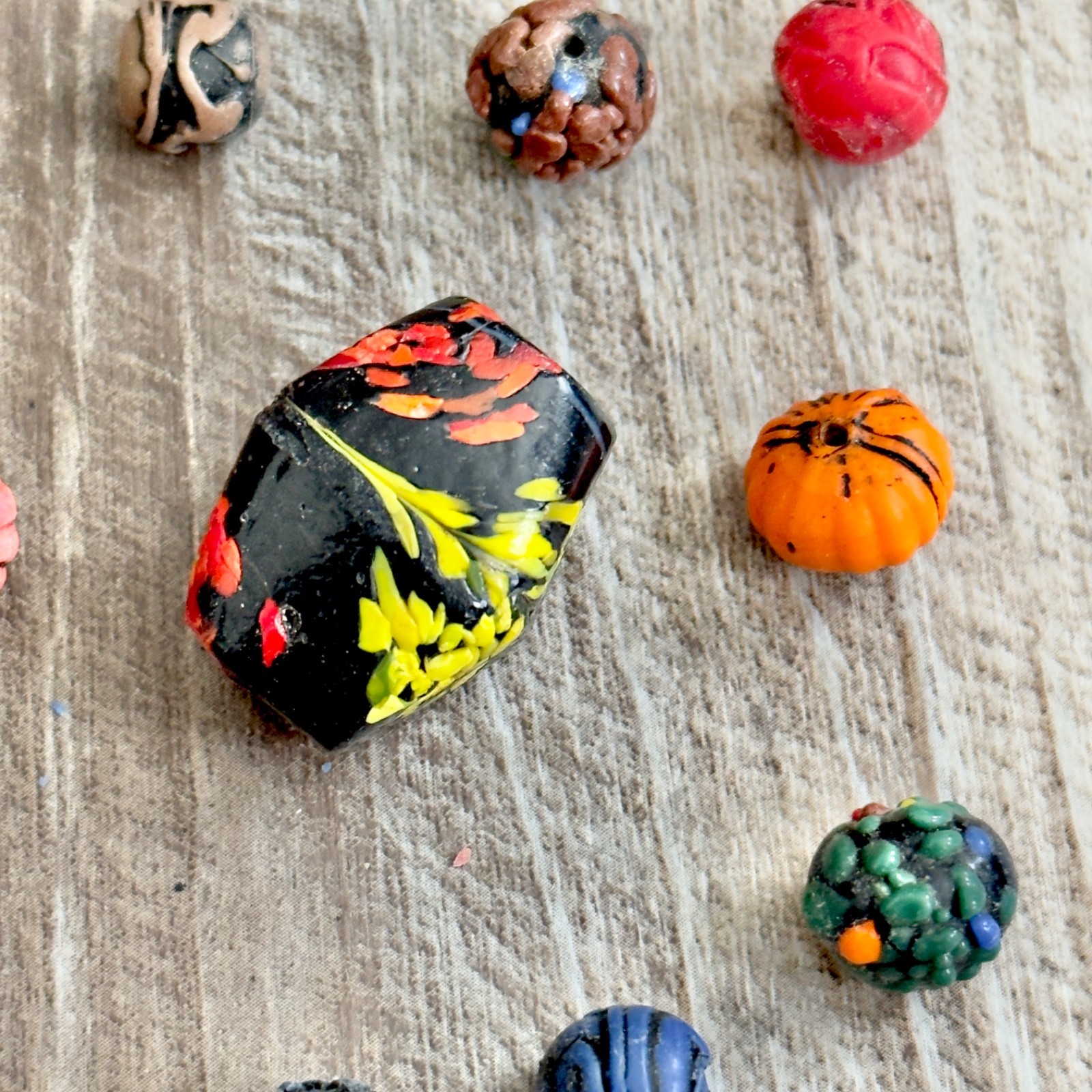 Artisan Handcrafted Glass Beads Multicolor Lot Imperfect