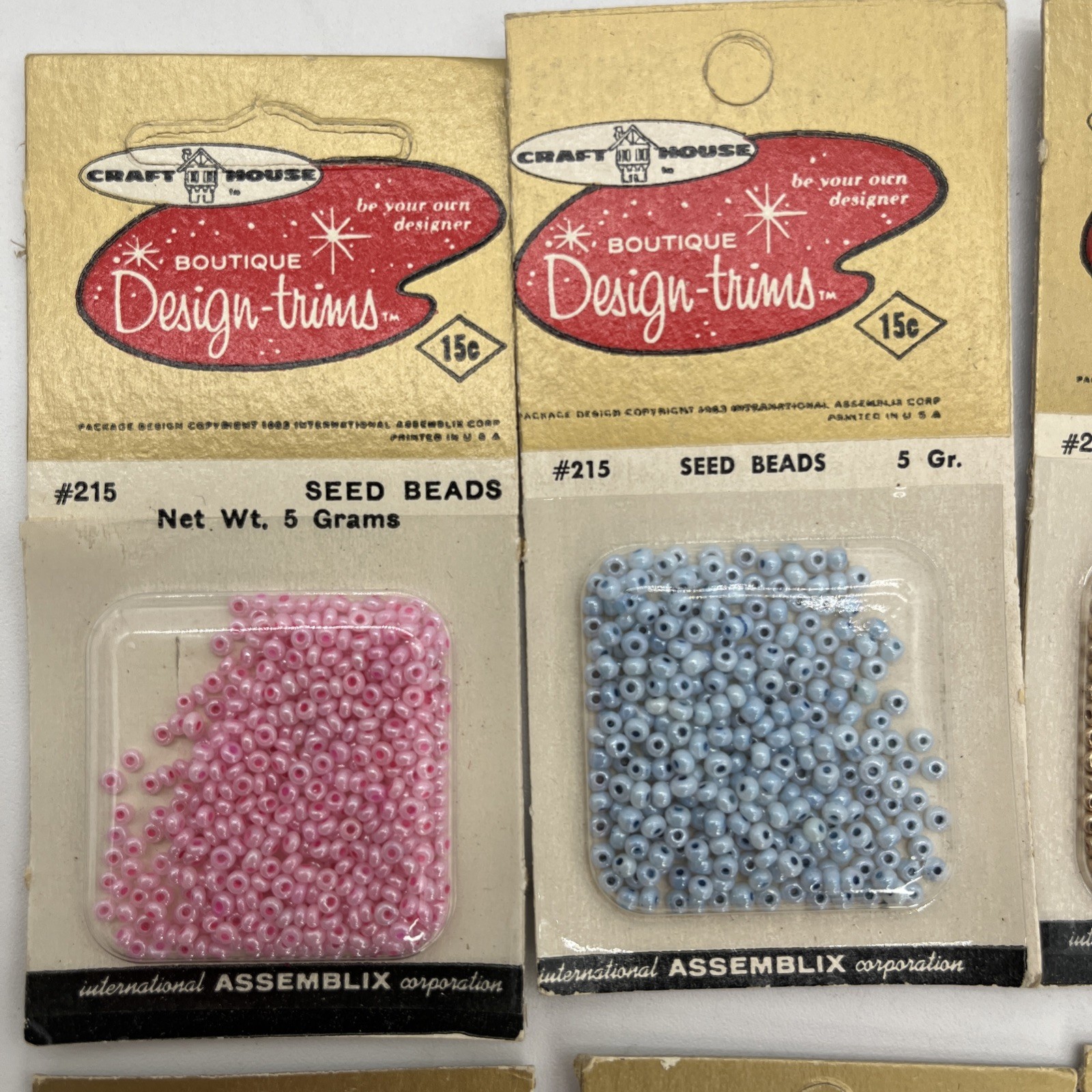 Craft House Boutique Design-trims Beads VTG 1963 Original Packaging 9 New 2 Open
