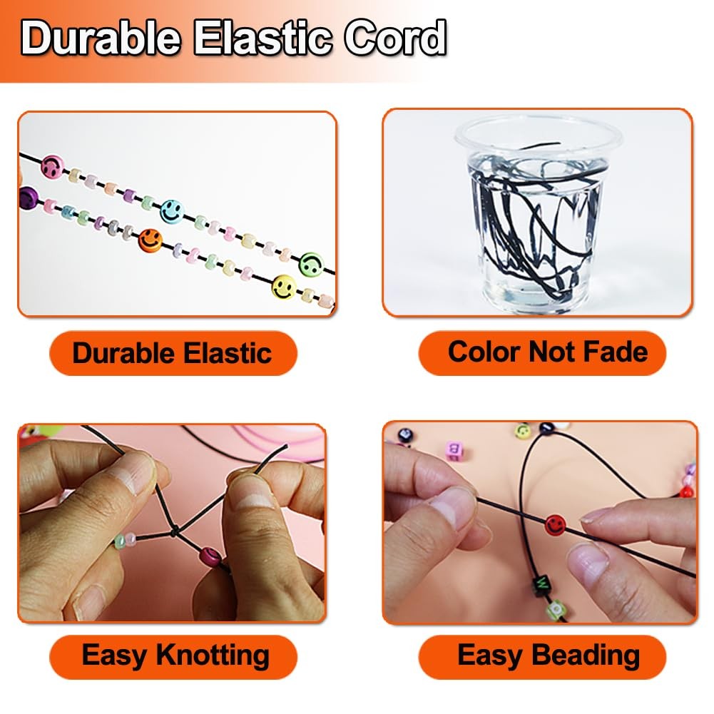 Ewparts Elastic String for Bracelets 1mm 3 Rolls 495 Feet 1.0mm, 1.0mm