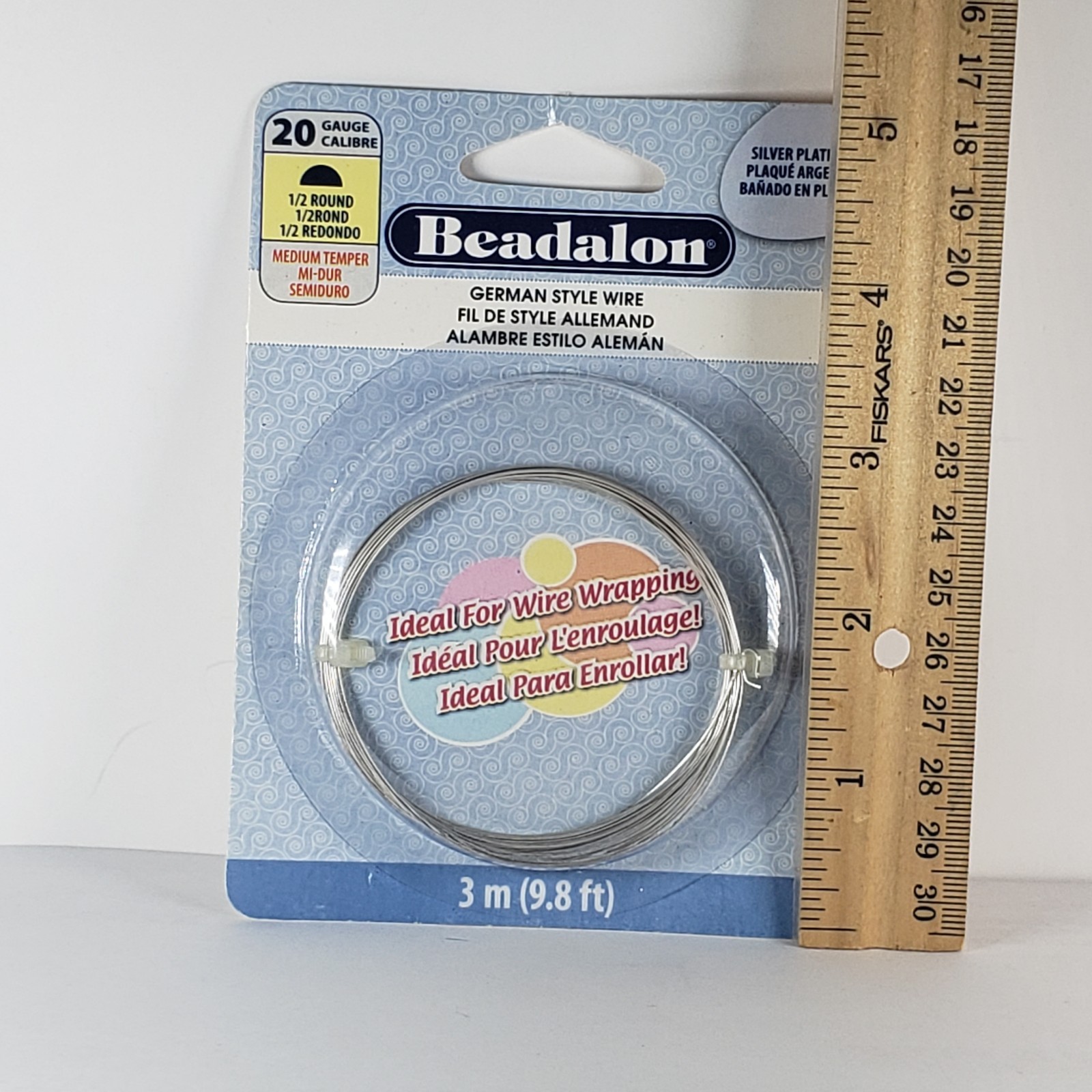 Beadalon German Style Wire for Jewelry Making, Round, Silver Plated, 20 Gauge