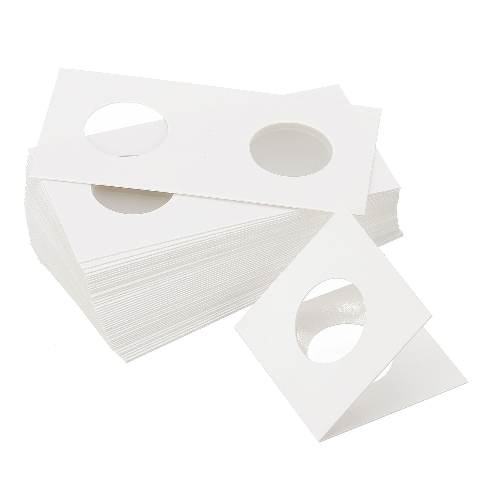 2×2 Coin Flips, 400 Pack 25mm Cardboard Coin Holder Paper Coin Holders, White