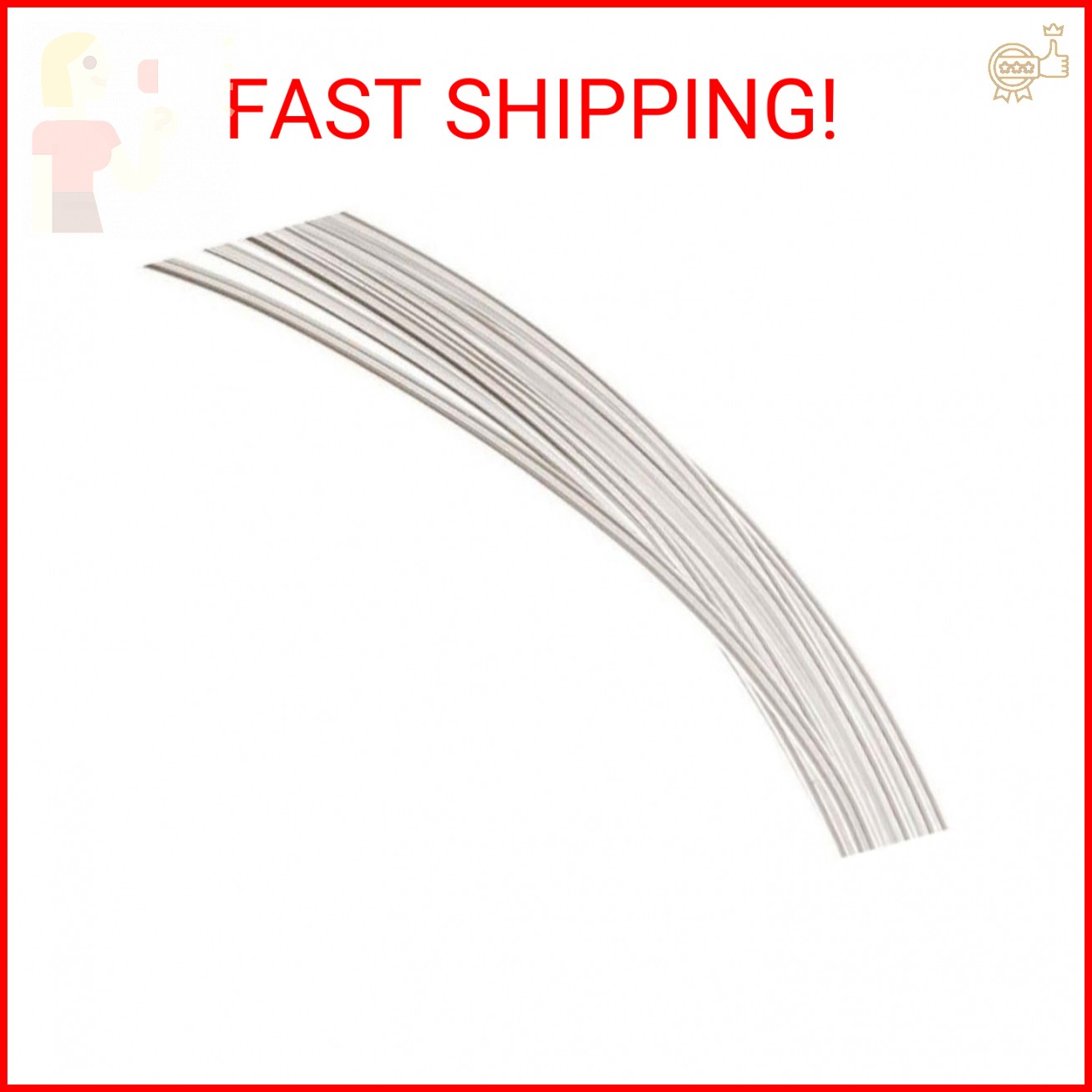 Adabele 5 Feet Real Sterling Silver Dead Soft Round Jewelry Beading Wire (0.5mm/