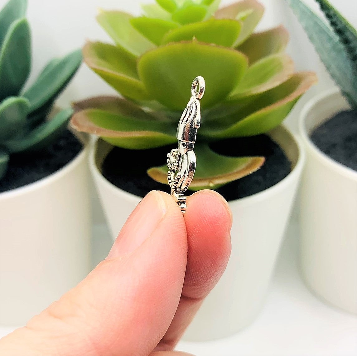 Small Silver Squid Charms, 25x10mm – US Seller