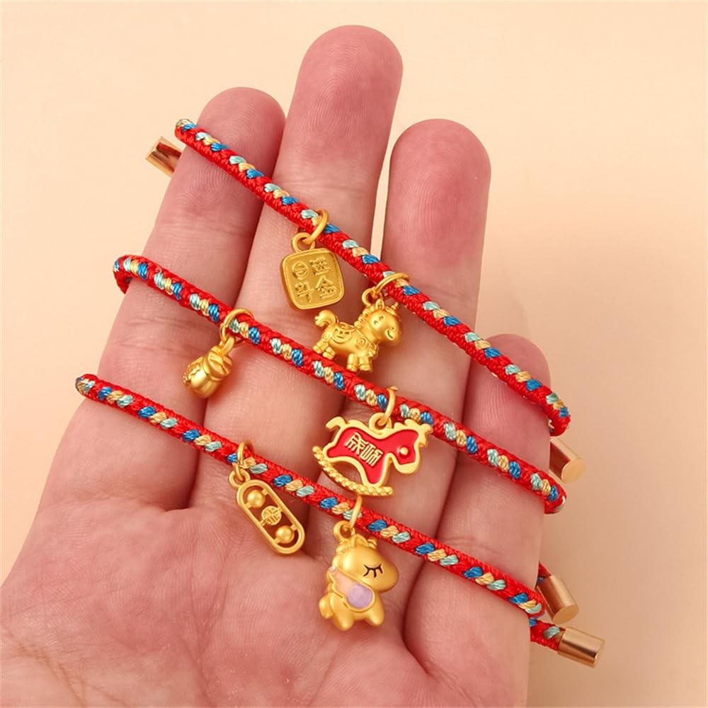 2026 Year of The Horse Red String Adjustable Braided Bracelet Chinese Zodia – 01