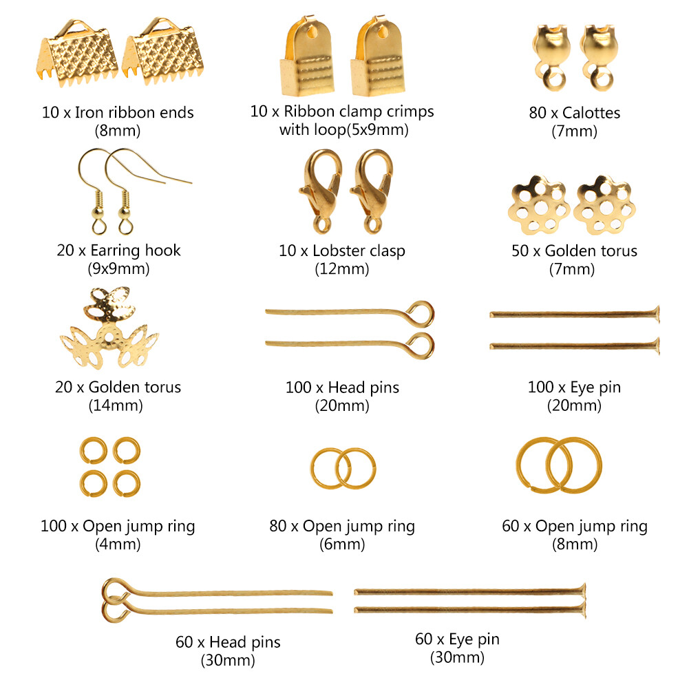 Jewelry Making Supplies Starter Kit Earring Findings Beading Wires Pliers Set