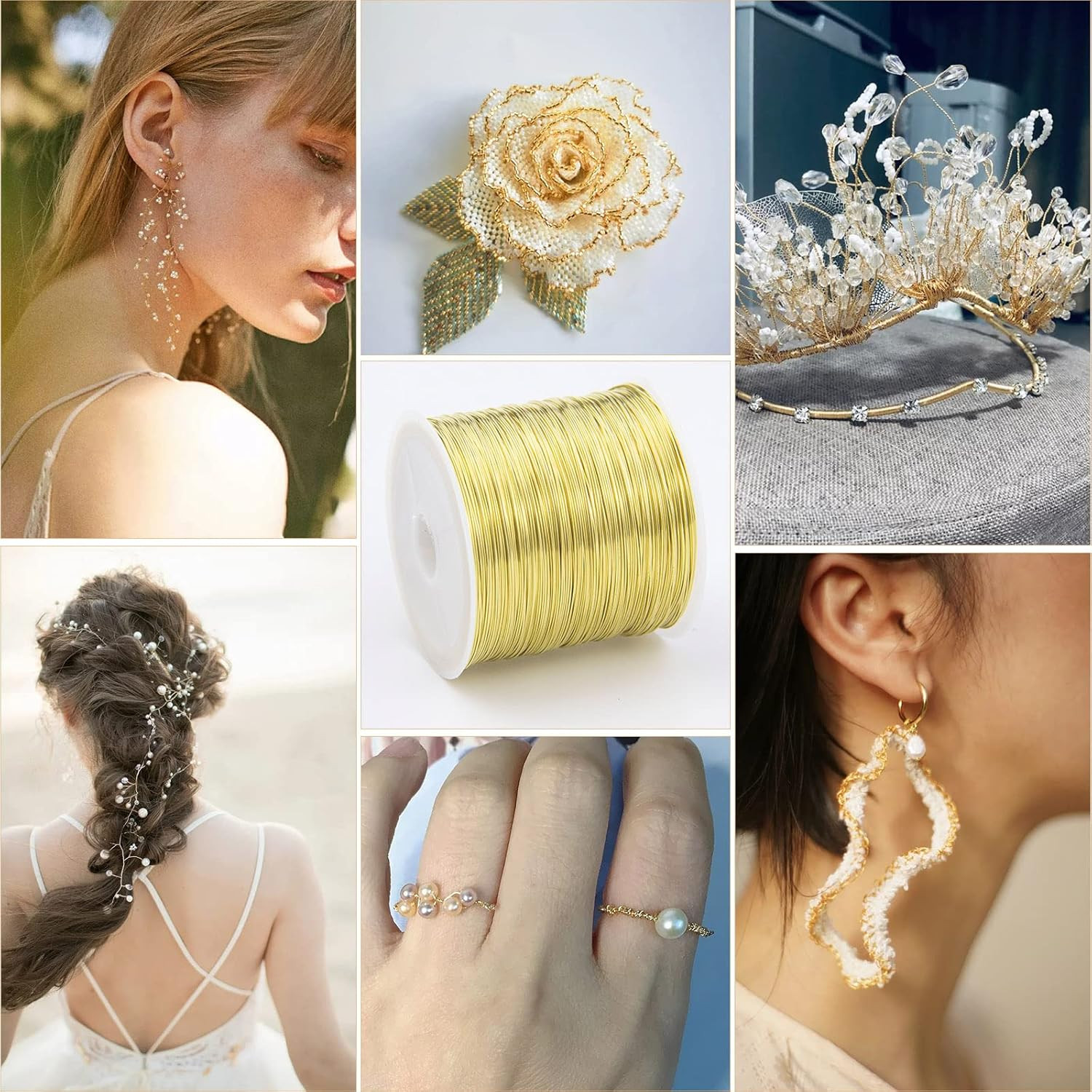[328 Feet]28 Gauge Craft Wire Jewelry Wire 100M/0.3Mm Gold Plated Thin Brass Wir