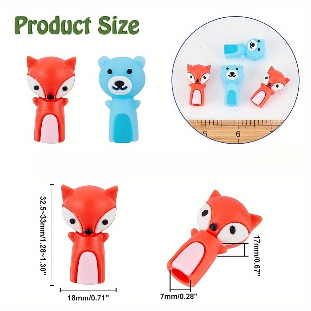 1box 4sets 2 style Silicone Animal Pencil Cap Pencil Protection Cover Pencil