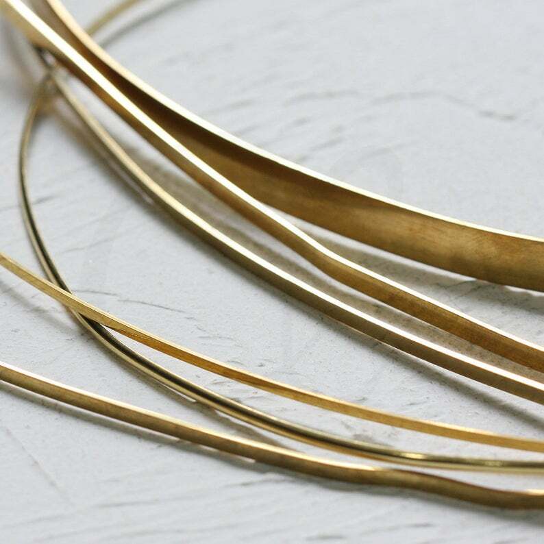 One Meter (3.28 Feet) Half-Hard Raw Brass Wrapping Wire – Flat – 18 or 20 Gauge