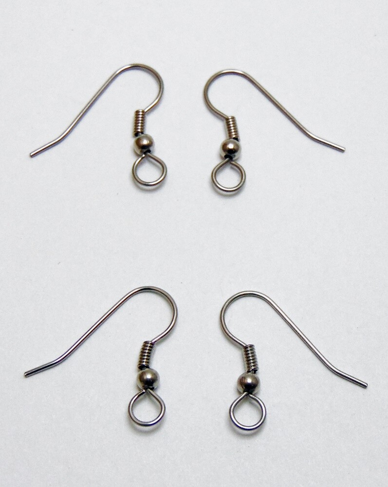 Stainless Steel Ear Wires Ball + Coil 5mm Loop 22mm Post ~ Grade 304 Wholesale