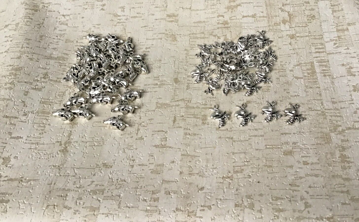 Lot of 15-20 Silver Alloy Razorback and Yellow Jacket mascot charms, Wholesales