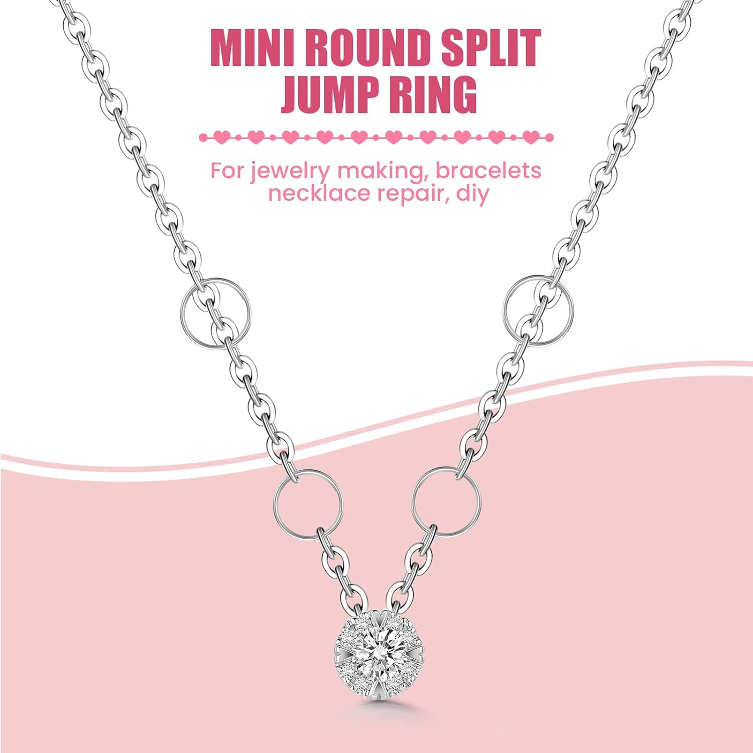 500 Pcs Double Open Jump Rings Kit, Stainless Steel Mini round Split Craft Jump