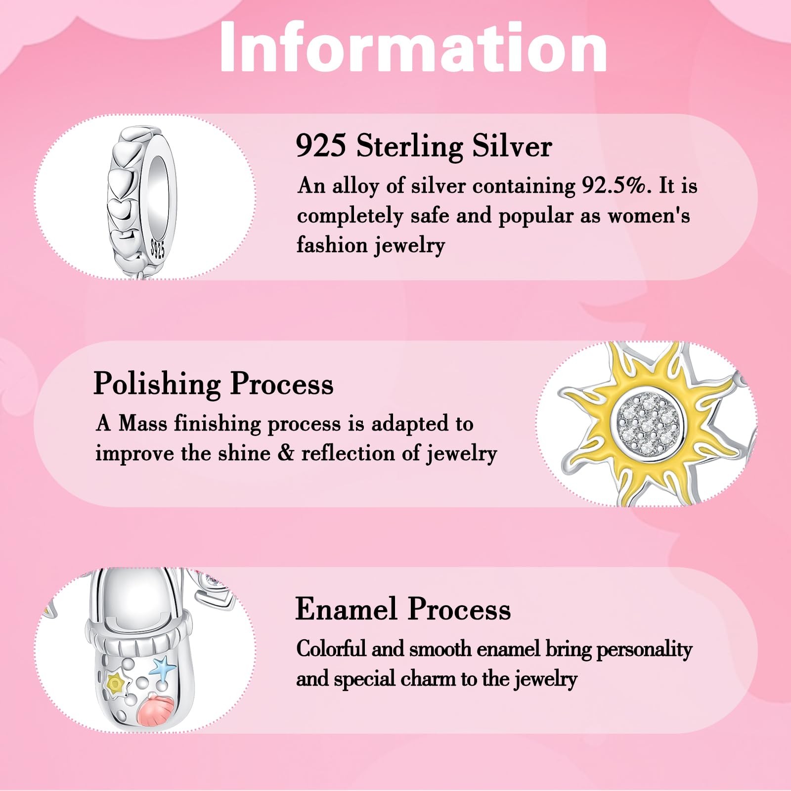 925 Sterling Silver Charm Fits Bracelets and Necklaces Charms for Women Fas – 23