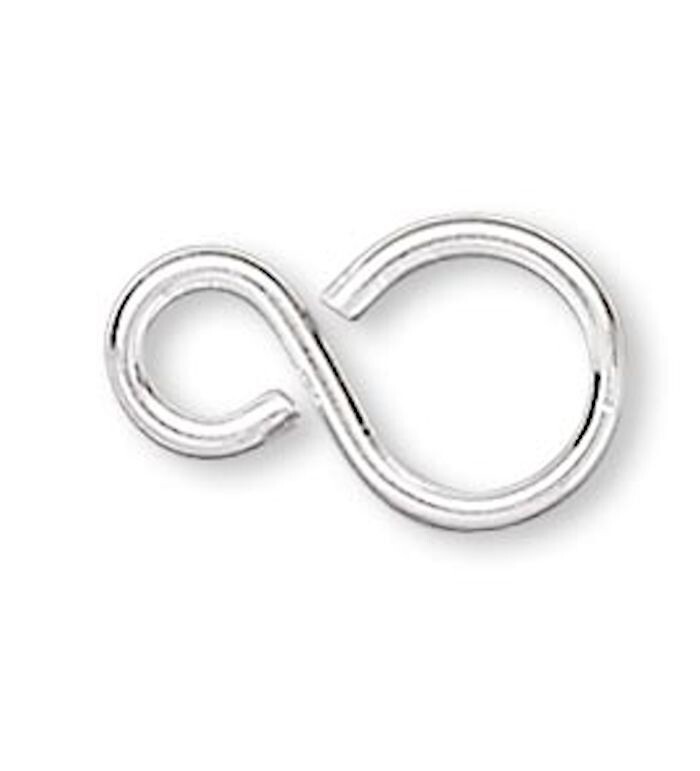 Link, 100 Silver Plated Brass 8x4mm Infinity Link Figure 8 Connectors