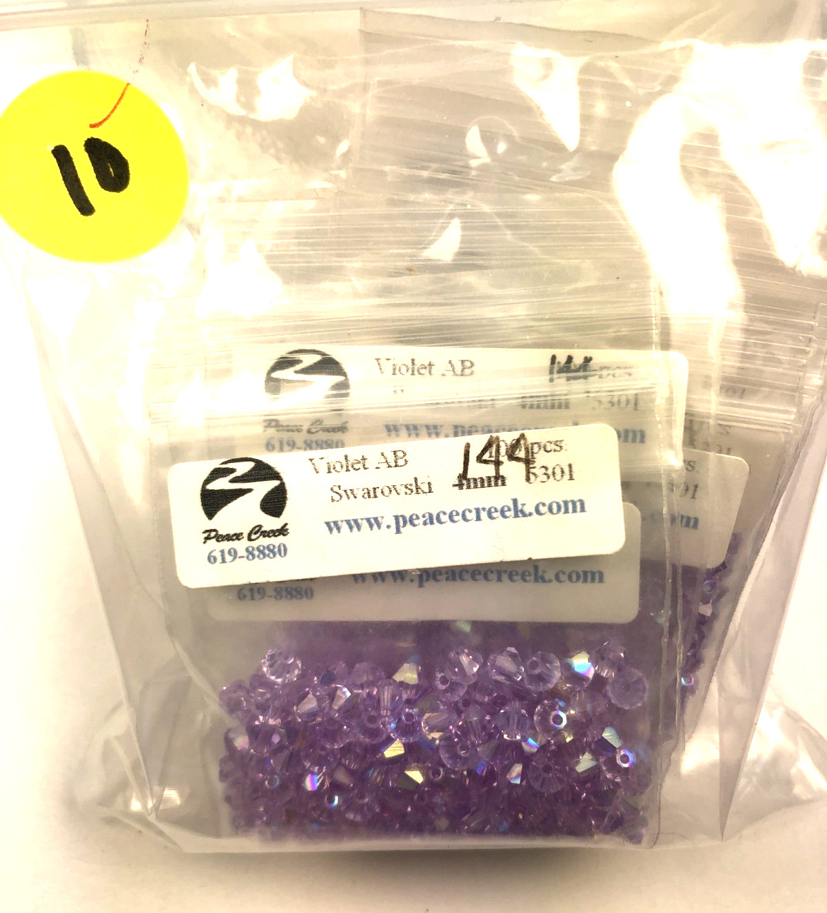 Swarovski Crystal 4mm Violet AB #5301 (10 baggies of 144)