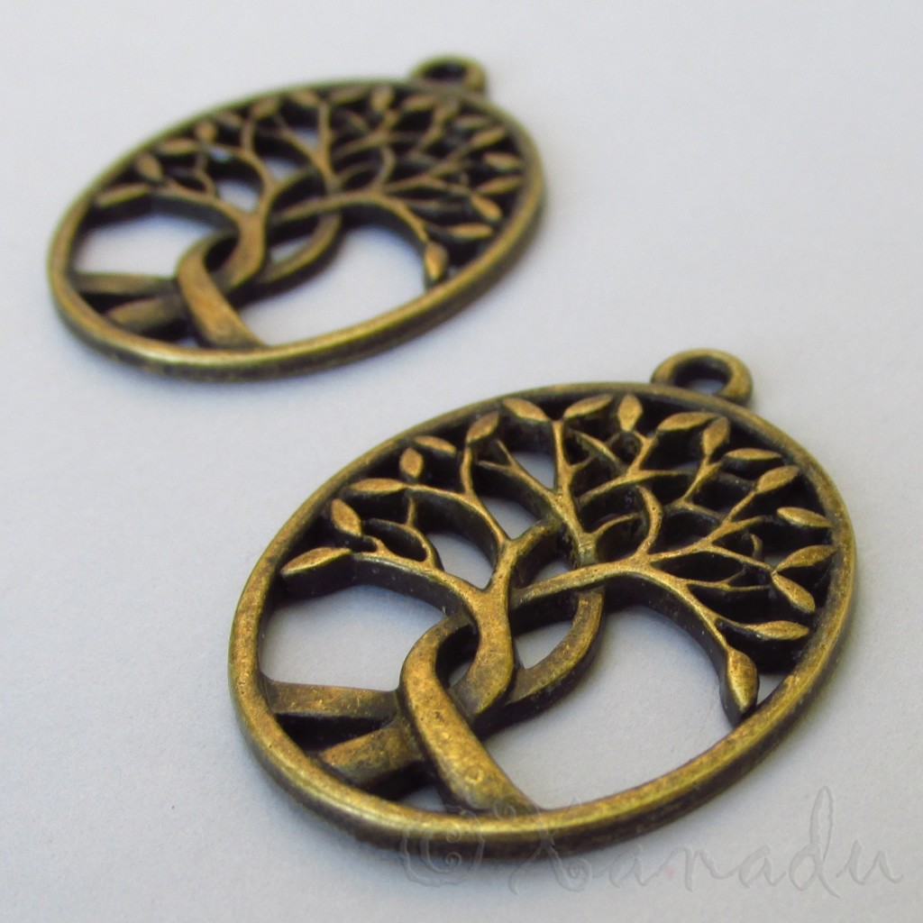 Tree Of Life Charms 31mm Gold Plated Tree Pendants C2599 – 2, 5 Or 10PCs