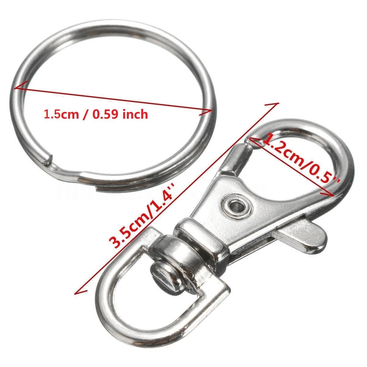 Lot of 25 50 100 pcs Lobster Clasps Swivel Trigger Clips Snap Hooks Bag Key Ring