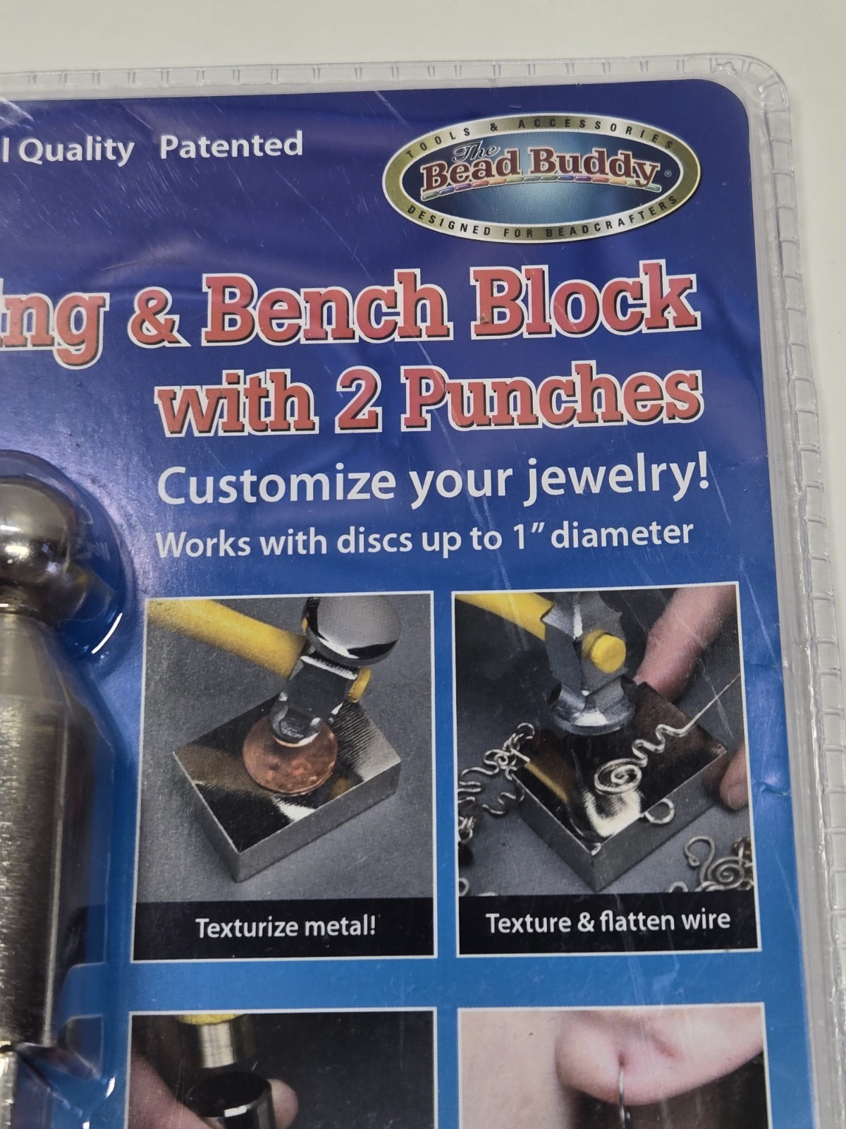 The Bead Buddy – Dapping & Bench Block with 2 Punches – Brand New/Sealed