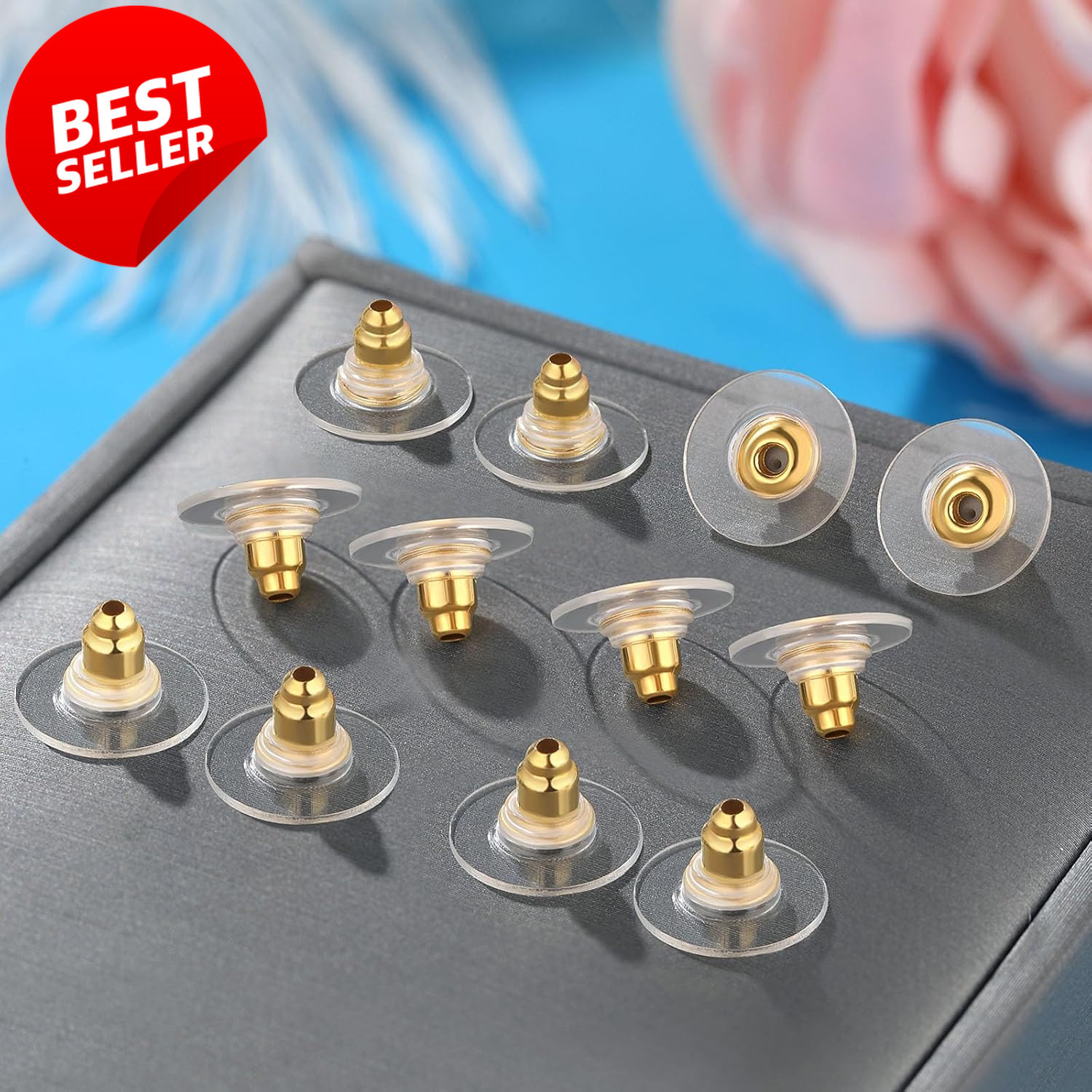 100pcs Gold Fishhook Earring Backs Bullet Clutch for Studs & Hoops – US