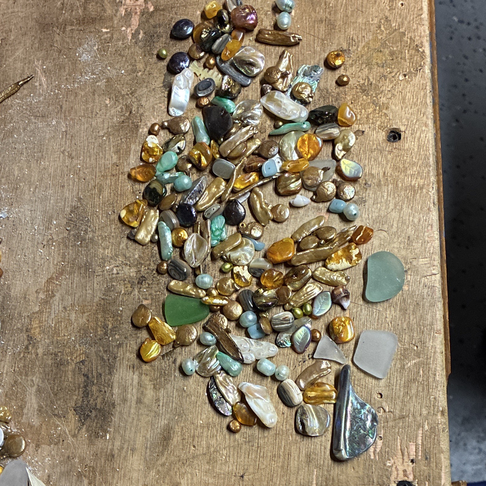Loose Multicolor Pearl & Stone Beads Lot for Jewelry Making