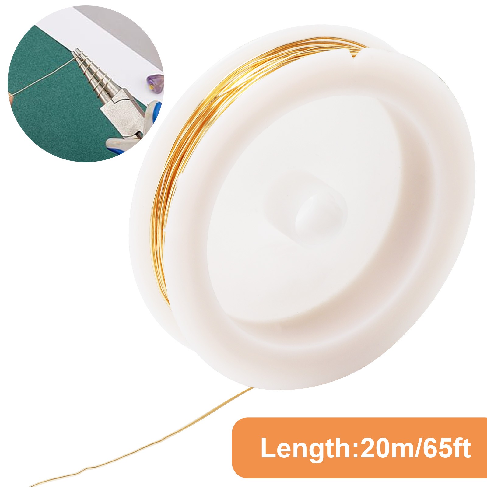 Jewelry Making Brass Copper Wire 0.6mm 20m(65ft) for DIY Crafts Bracelet Earring
