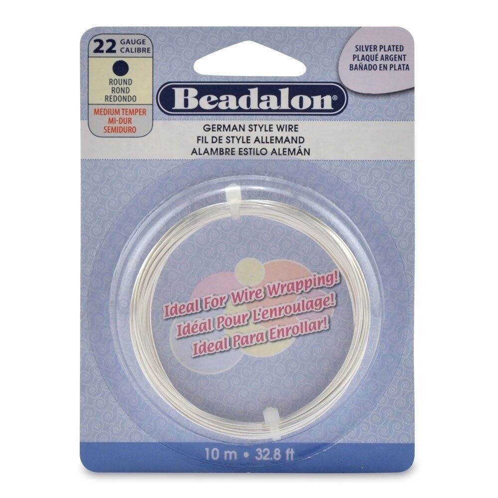 32.8 Feet Beadalon German Silver Plated 22 Gauge Round Wire for Wrapping Beads