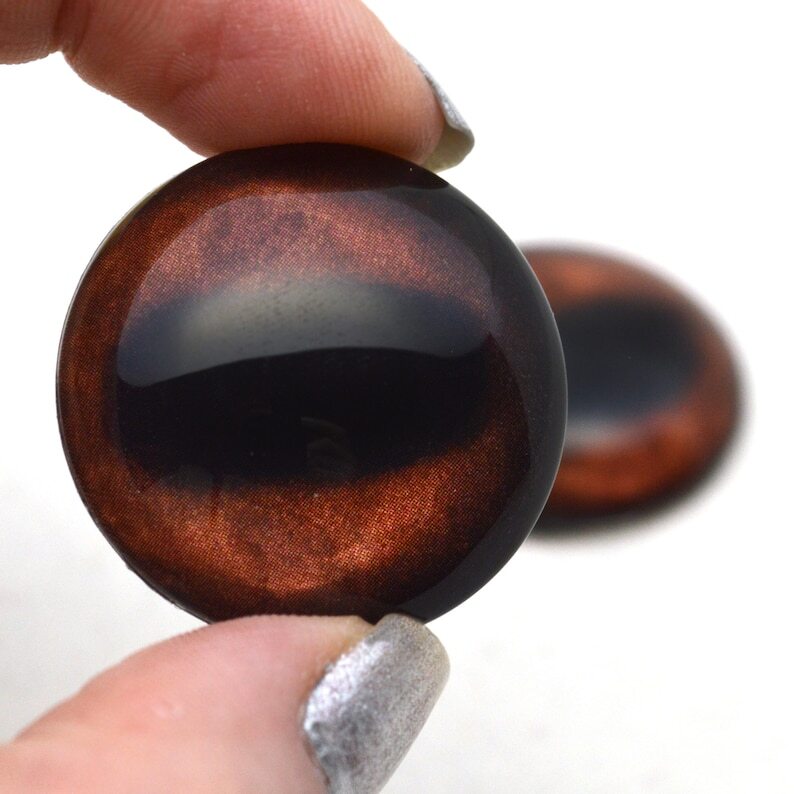 Pair Elk Inspired Animal Glass Eyes Jewelry Dolls Taxidermy Flatback Cabochons