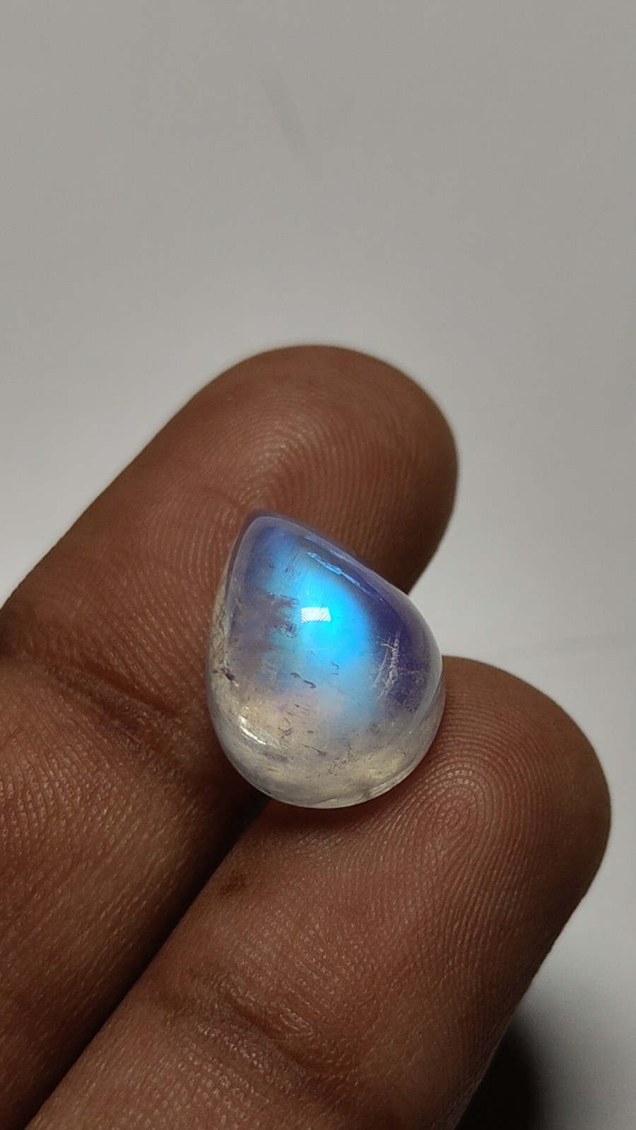 6A Brilliant Quality Natural Rainbow Moonstone Cabochon Pear Shape Gems 11×15 MM