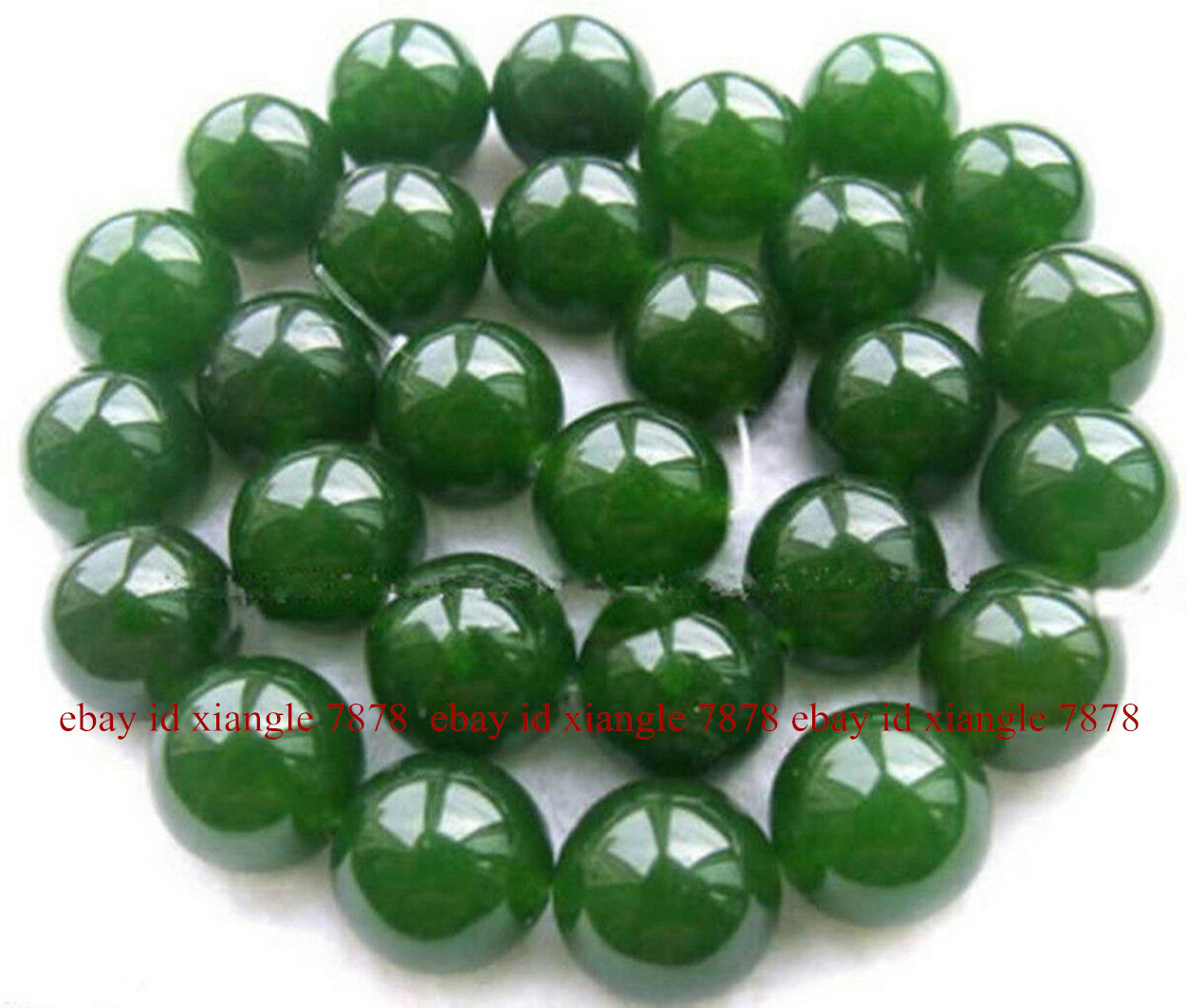 Beauty 6/8/10/12/14mm Natural Nephrite Green Jade Round Gemstone Loose Beads 15″