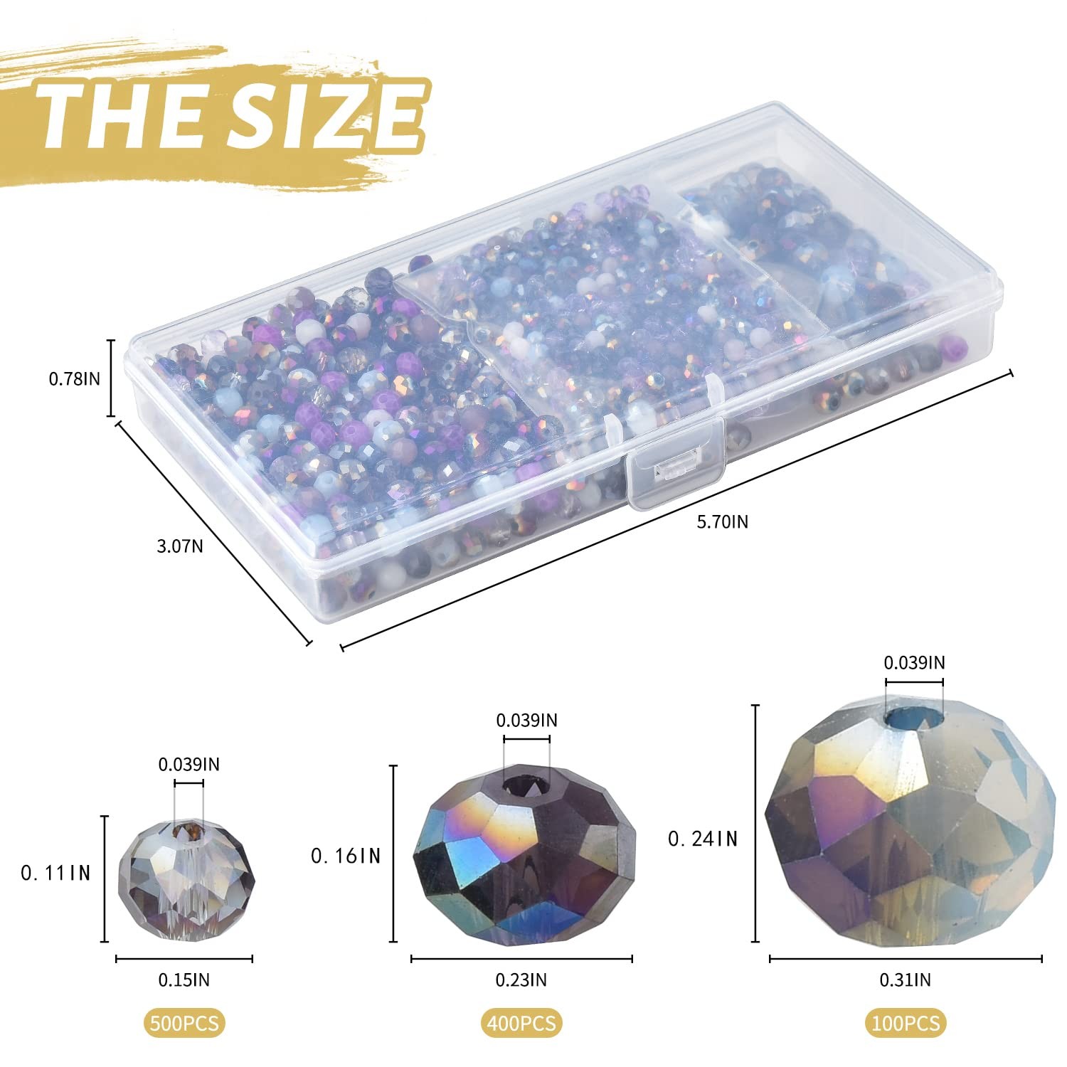 1000pcs Purple 4/6/8mm Crystal Glass Rondelle Faceted Beads for Jewelry Making