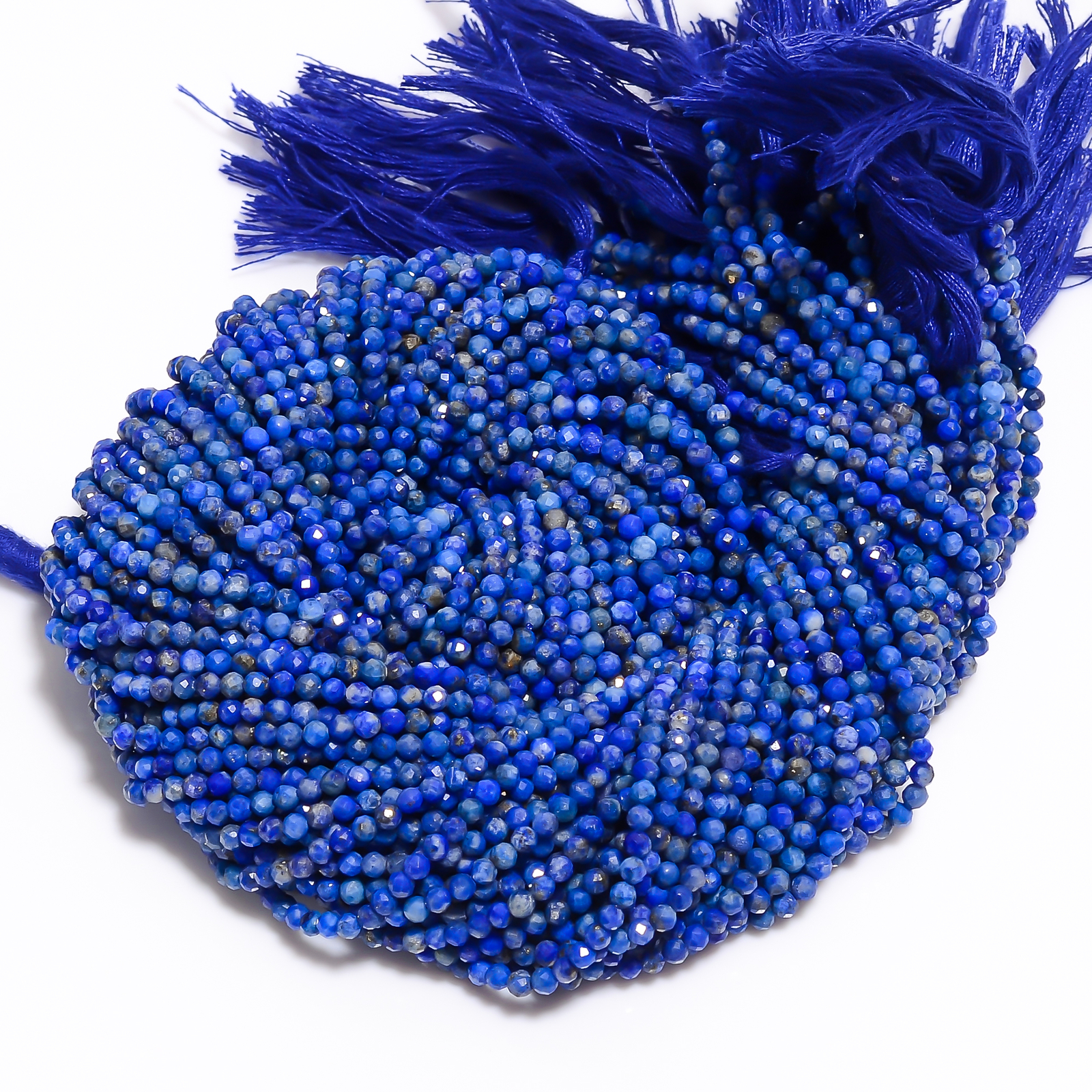 100% Natural Lapis Lazuli Gemstone Round Israel Cut Beads 2.5 mm Strand 13″ B196
