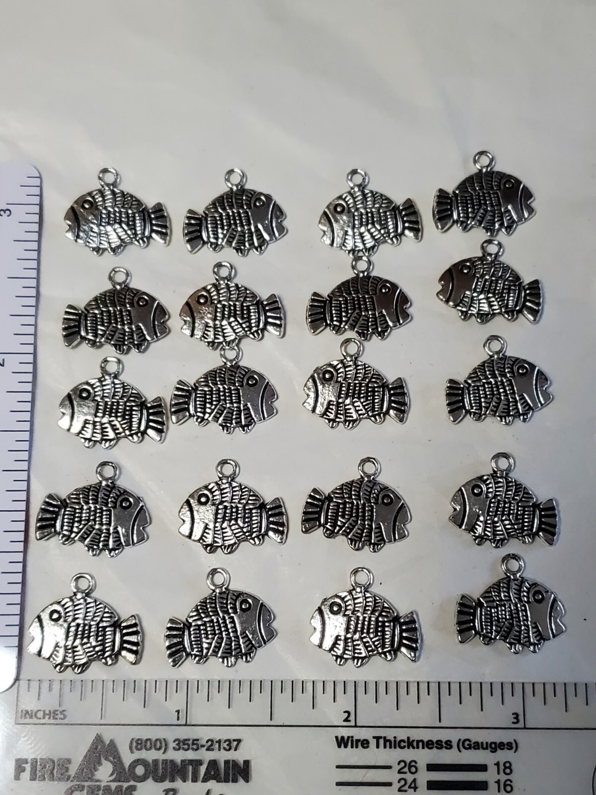 Fire Mountain Gems&Breads Fish Themed Charms Lot Of 6 Types 43 Pieces