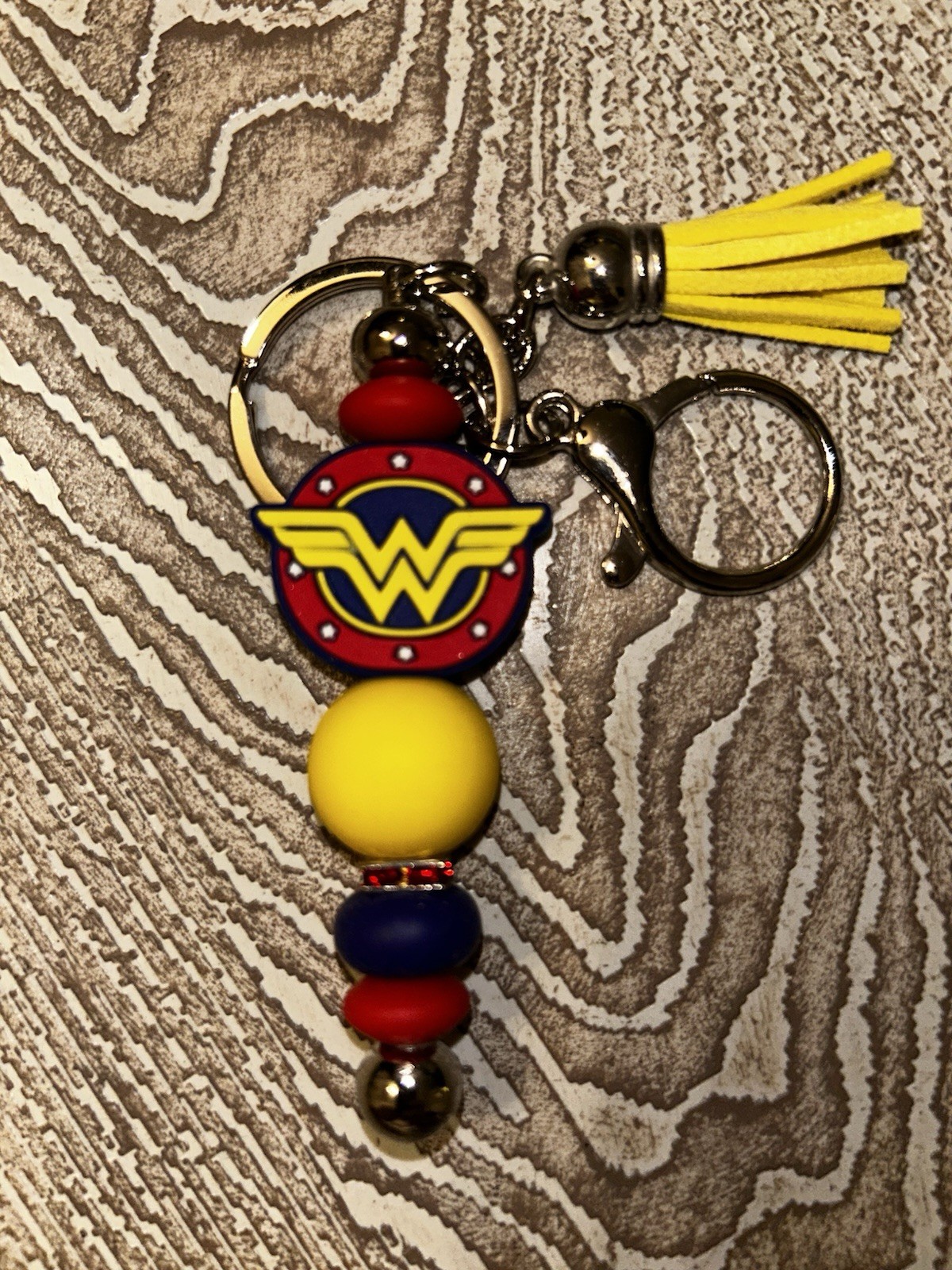 Silicone Focal Beadable Keychain – Wonder Woman – 1 Piece