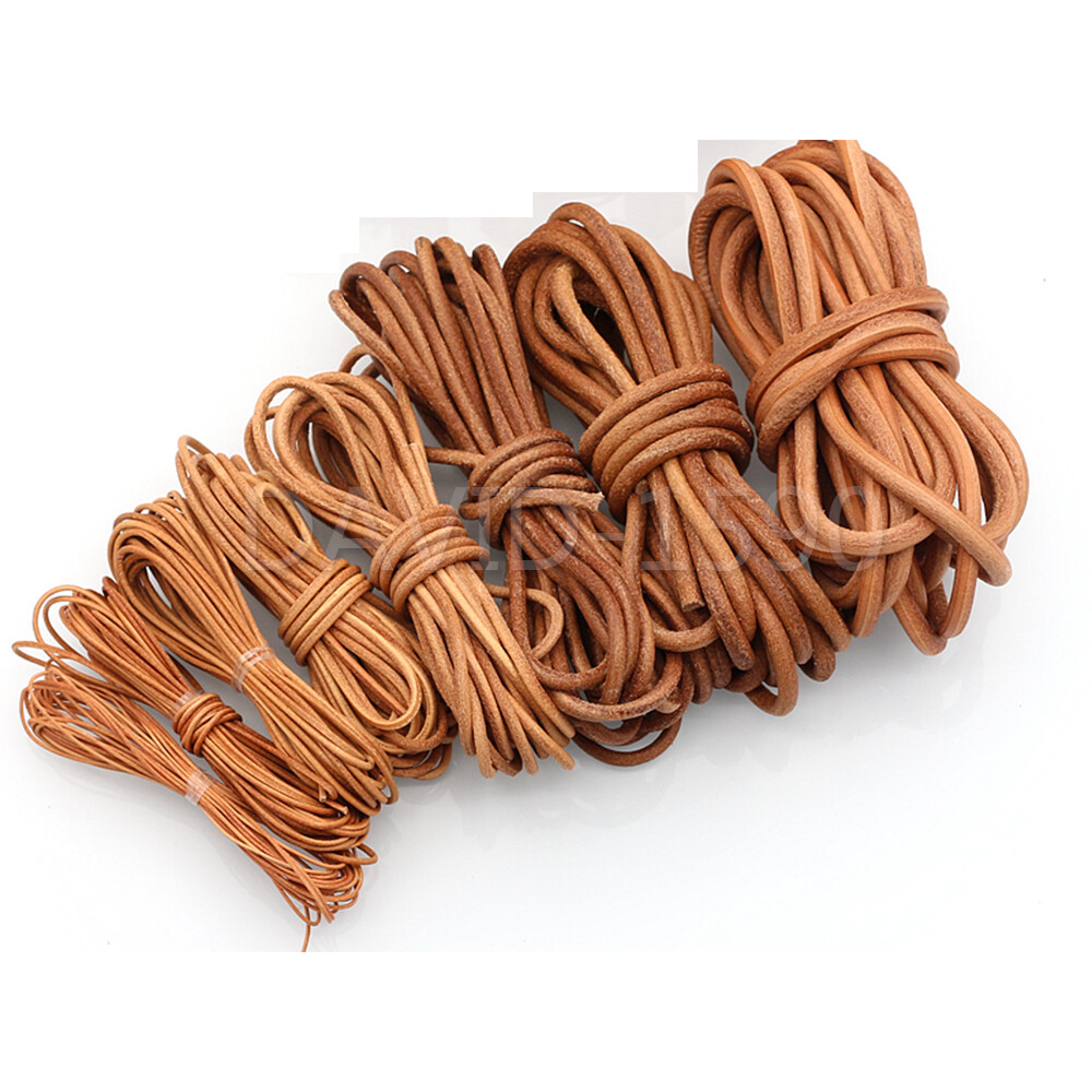 DIY Round Cow Real Leather Cord Lace Rope Weave String for Necklace Bracelet Bag