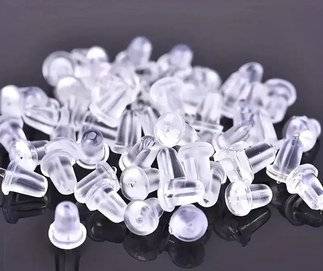 100pcs Silicone Earring Backs, Bullet Clutch Design for Secure Stud…