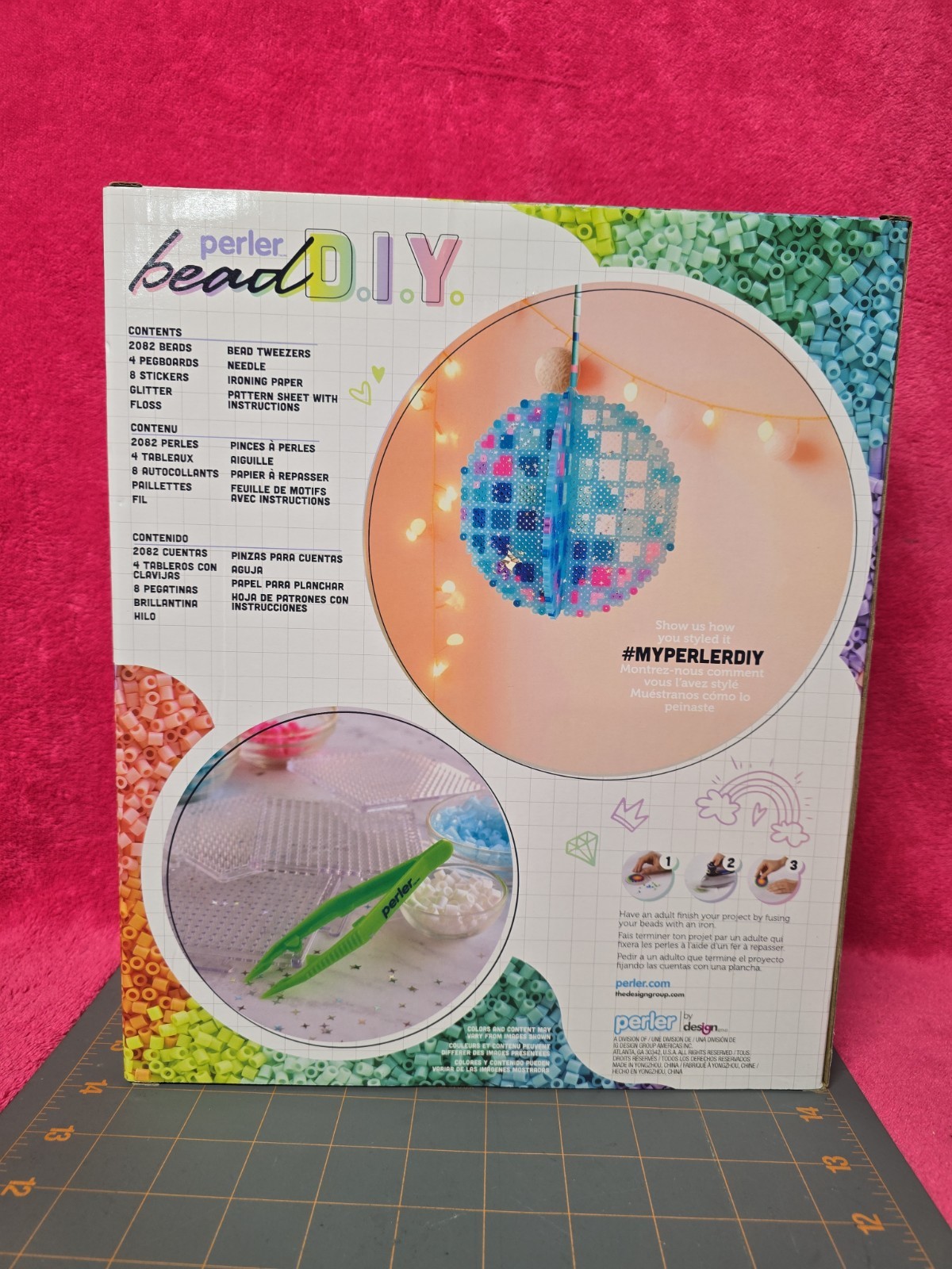 Perler By Design Group Bead D.I.Y. Fused Bead Decor 6.5×6.5″ Mirror Ball NIBS