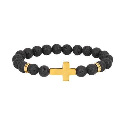 8mm Natural Stone Lava Bracelet Diffuser Essential Oil Wristband with Black2