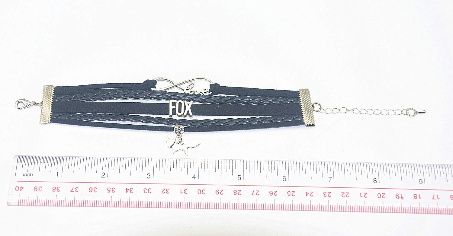 Fox Bracelet Infinity Love Charm Bracelet Gifts For Women, Men, Adult Fox L – 02