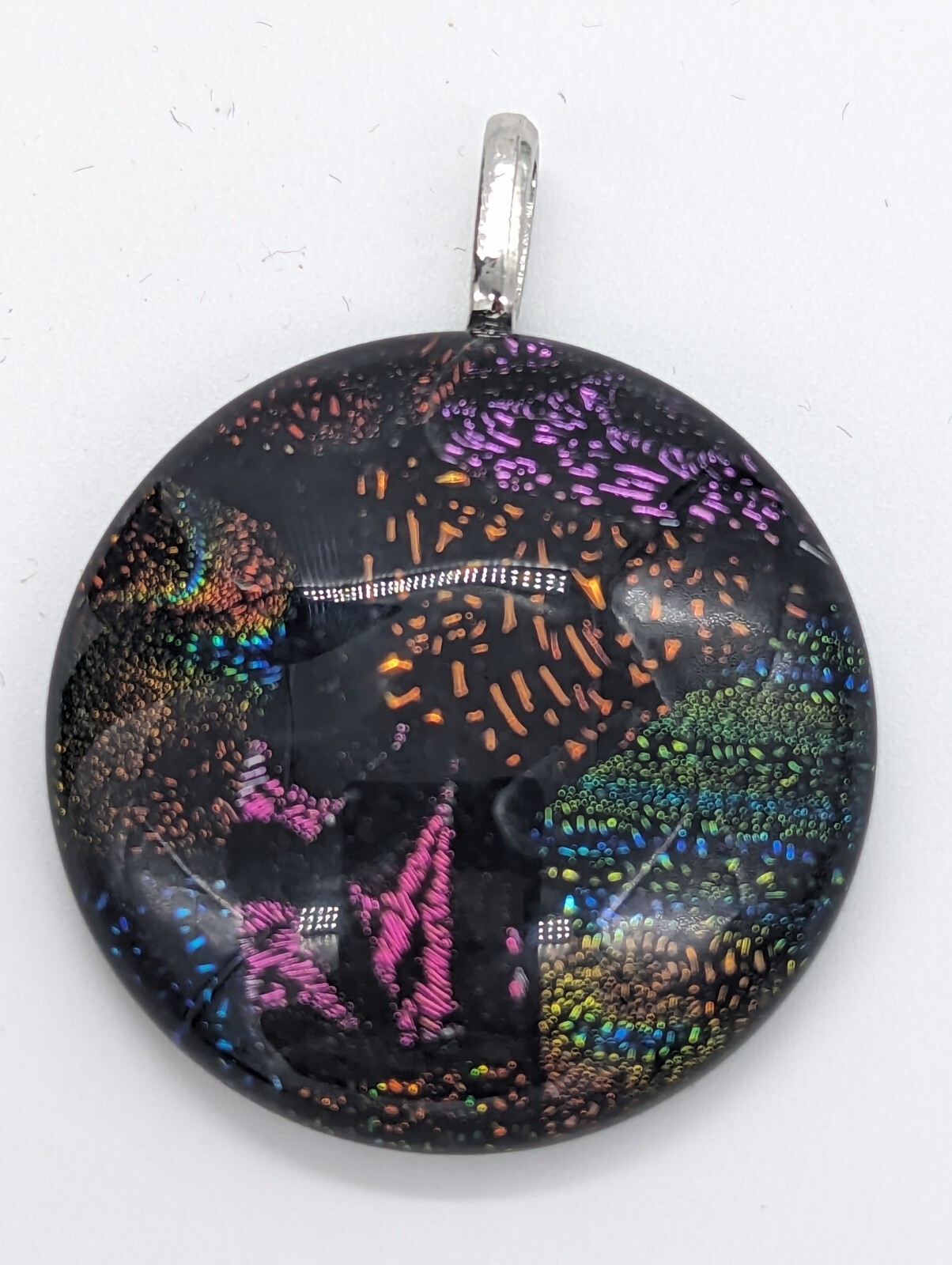 Artisan made dichroic, glass, millefiori pendant lot