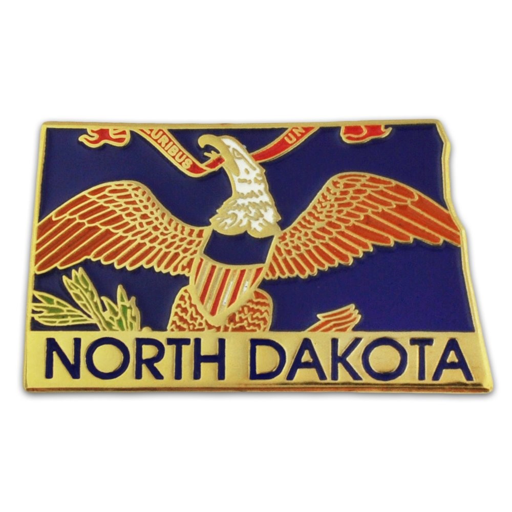 North Dakota Shape Flag Lapel Pin – Complete United States of America Pin Set –