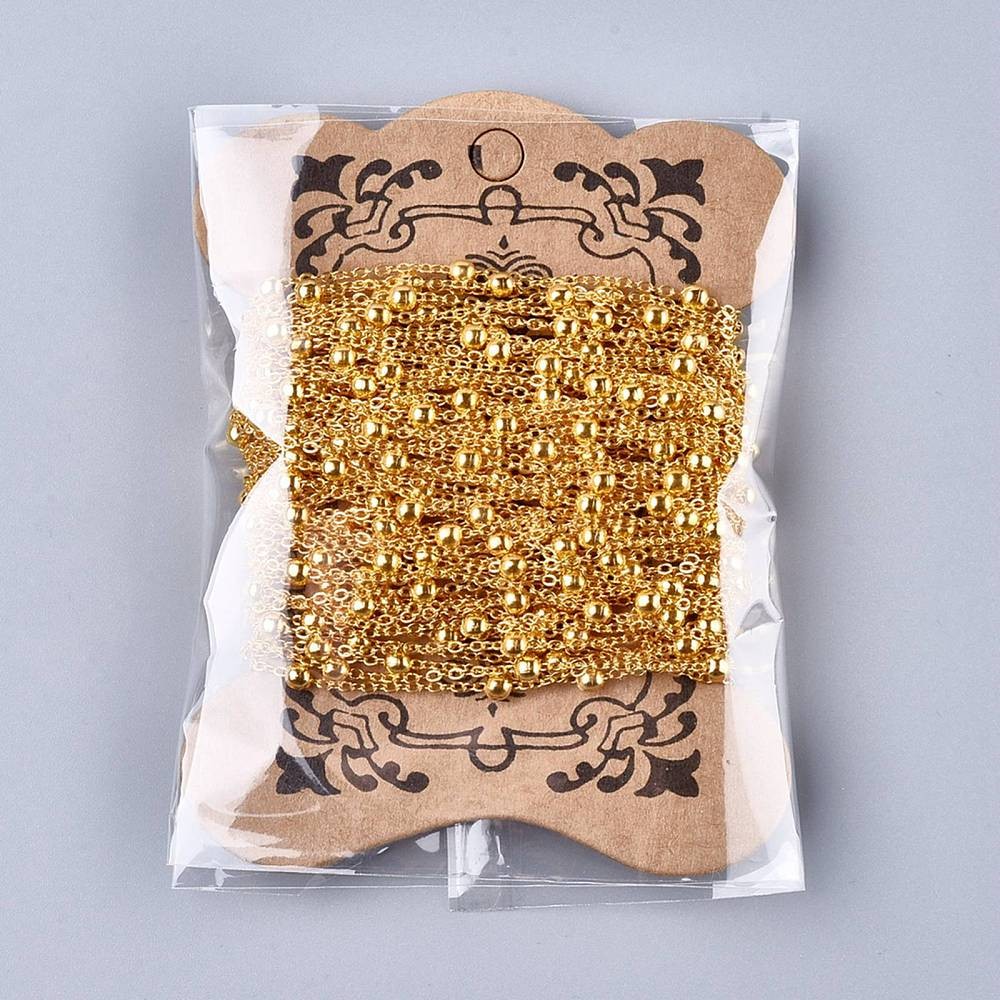 10meter Golden Ball Station Chain Beaded Unwelded Cable Chain for Jewelry Making