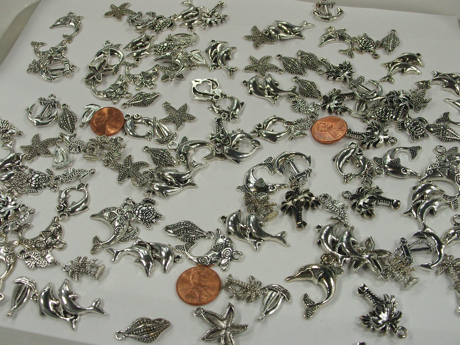 275 Pieces Assorted Sea Life Zinc Alloy Metal Charms Wholesale Bulk (PMS-51) ⭐